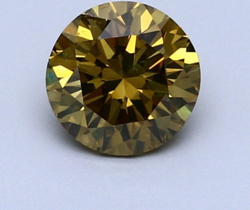 1.2 carat Fancy Deep Brownish Greenish Yellow-SI1 GD cut Natūralus Round Deimantas (1)
