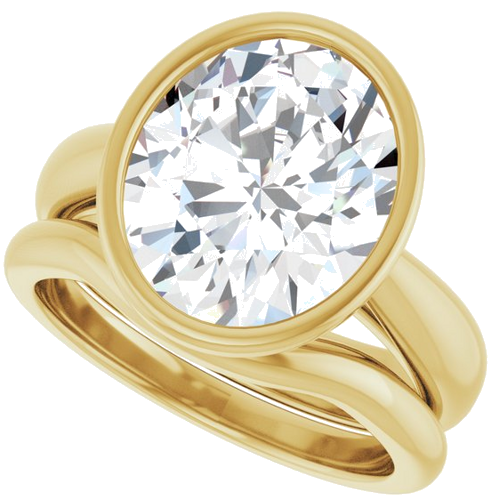 Sužadėtuvių Žiedas „Bezel-Set Solitaire“ 14k yellow gold Oval 12mm x 10mm (10)