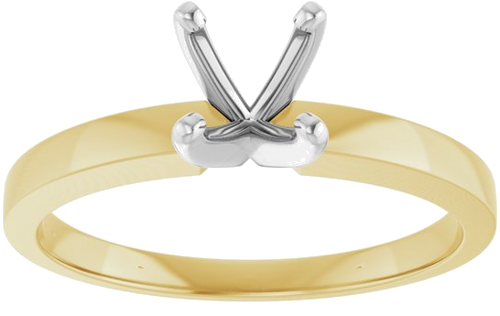 Sužadėtuvių Žiedas „Solitaire“ 14k yellow/white gold Round 5.7mm x 6mm (3)
