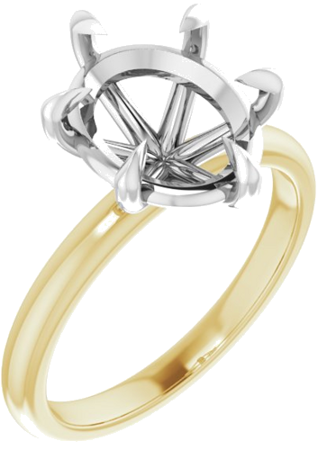 Sužadėtuvių Žiedas „Claw-Prong“ 14k yellow/white gold Oval 11mm x 9mm (1)