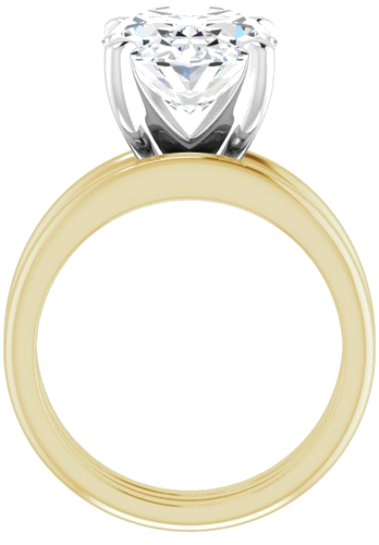 14K Yellow   White  14x10 mm Oval Solitaire Engagement Ring Mounting (7)