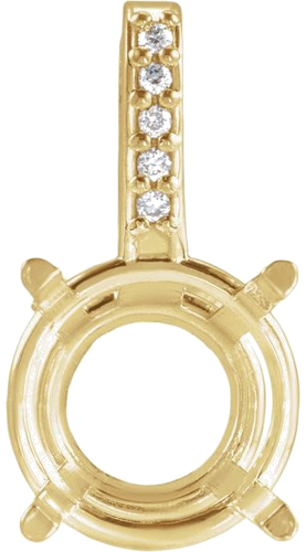 Pakabukas „Round 4-Prong Accented“ 14k yellow gold Round 4mm (1)