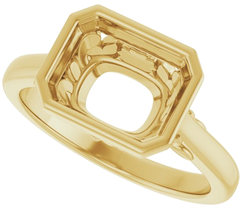 Sužadėtuvių Žiedas „Bezel-Set“ 14k yellow gold Emerald 9mm x 7mm (5)