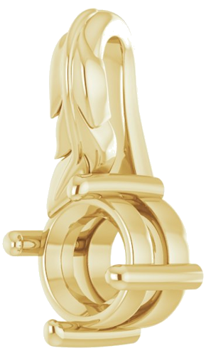 Pakabukas „Solitaire Feather“ 10k yellow gold Round 5.2mm (2)