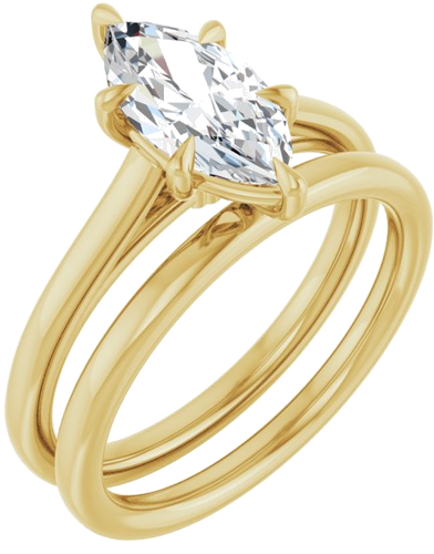 Sužadėtuvių Žiedas „Claw-Pong“ 14k yellow gold Marquise 11mm x 5.5mm (6)