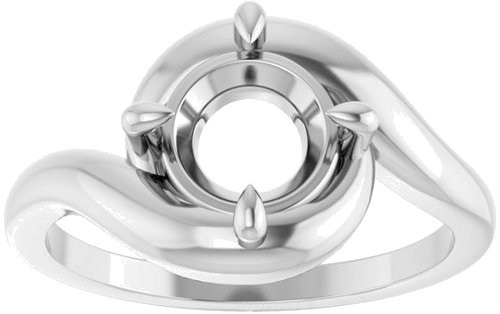 Sužadėtuvių Žiedas „Claw-Prong Solitaire Bypass“ 14k white gold Round 7.4mm (3)
