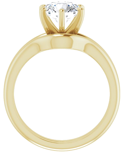 14K Yellow  7.4 mm Round Solitaire Engagement Ring Mounting (7)