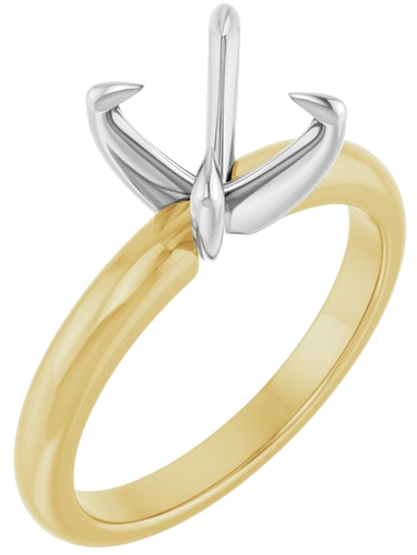 Sužadėtuvių Žiedas „Solitaire“ 585 Baltojo Ir Geltonojo Aukso Round 8mm (1)