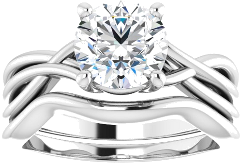 14K White 7.4 mm Round Solitaire Engagement Ring Mounting (8)