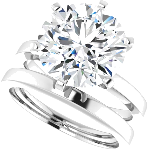 Sužadėtuvių Žiedas „Solitaire“ 14k white gold Round 11mm (10)