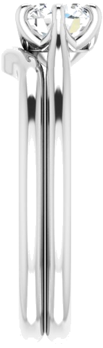 Sužadėtuvių Žiedas „Solitaire“ 585 Baltojo Aukso Round 5.8mm (9)
