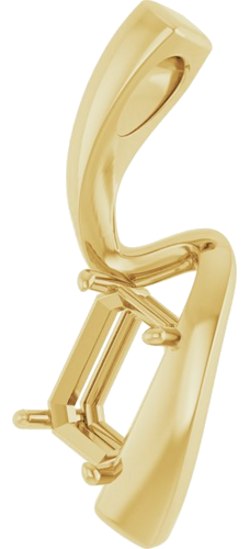 10K Yellow  7x5 mm Emerald Pendant Mounting (2)