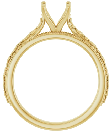 Sužadėtuvių Žiedas „Solitaire Sculptural“ 14k yellow gold Cushion 6mm (2)