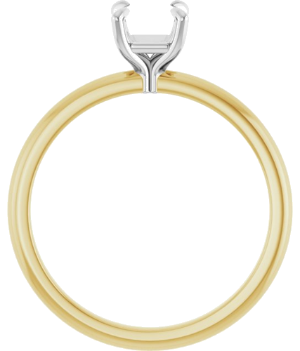 14K Yellow White 5 x 5 mm Asscher Engagement Ring Mounting (2)