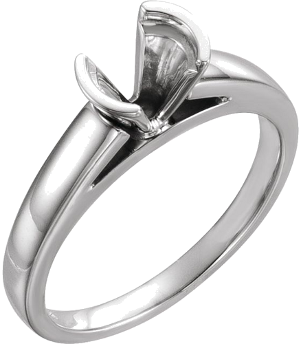 Sužadėtuvių Žiedas „Half-Bezel Solitaire“ 14k white gold Round 6.5mm (1)