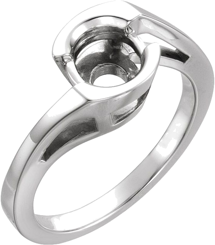 Sužadėtuvių Žiedas „Half-Bezel Solitaire“ 14k white gold Round 6.5mm (1)