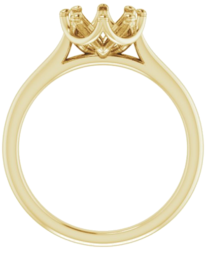 14K Yellow 7.4 mm Round Solitaire Engagement Ring Mounting (2)