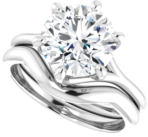 Platinum 9 mm Round Engagement Ring Mounting (10)