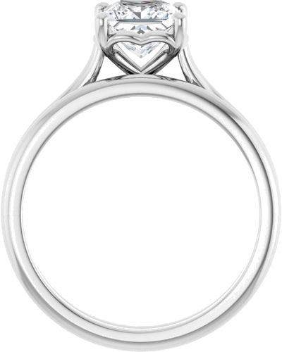 14K White  5.5 mm Square Solitaire Engagement Ring Mounting (7)