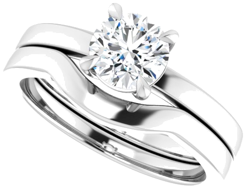 Sužadėtuvių Žiedas „Claw-Prong Solitaire“ 14k white gold Round 6mm (9)