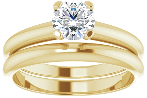 Sužadėtuvių Žiedas „Solitaire“ 10k yellow gold Round 5.5mm (8)