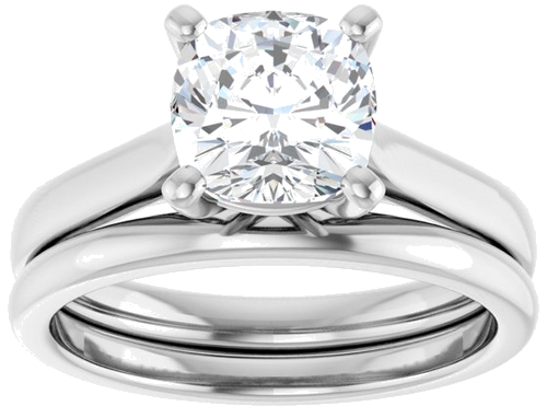 Sužadėtuvių Žiedas „Solitaire“ 585 Baltojo Aukso Cushion 7mm (8)