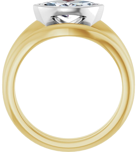 Sužadėtuvių Žiedas „Bezel-Set Solitaire“ 14k yellow/white gold Marquise 10mm x 5mm (7)