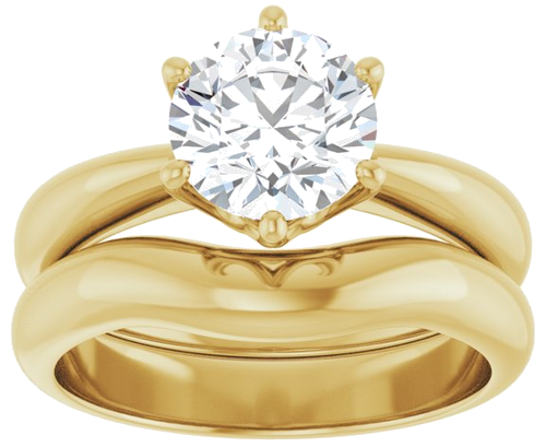 Sužadėtuvių Žiedas „Solitaire Crown-Inspired“ 14k yellow gold Round 7.4mm (8)