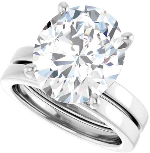Sužadėtuvių Žiedas „Solitaire“ 14k white gold Oval 13mm x 11mm (10)
