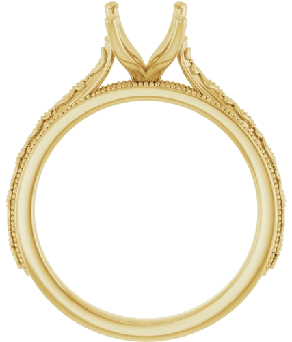 Sužadėtuvių Žiedas „Solitaire“ 585 Geltonojo Aukso Emerald 8mm x 6mm (2)