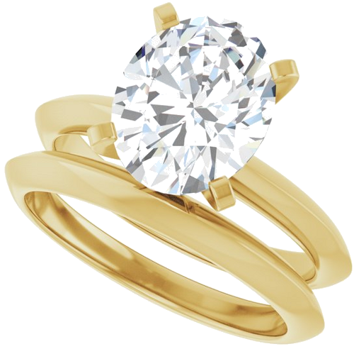 Sužadėtuvių Žiedas „Knife-Edge“ 14k yellow gold Oval 10mm x 8mm (10)