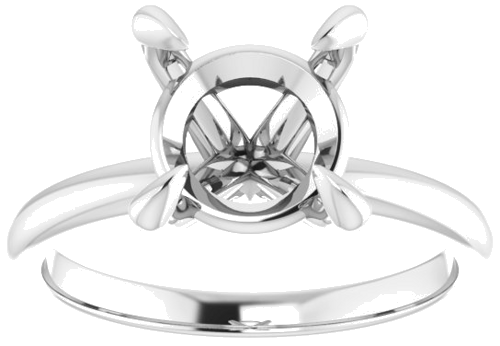 Platinum  9 mm Round Solitaire Engagement Ring Mounting (3)