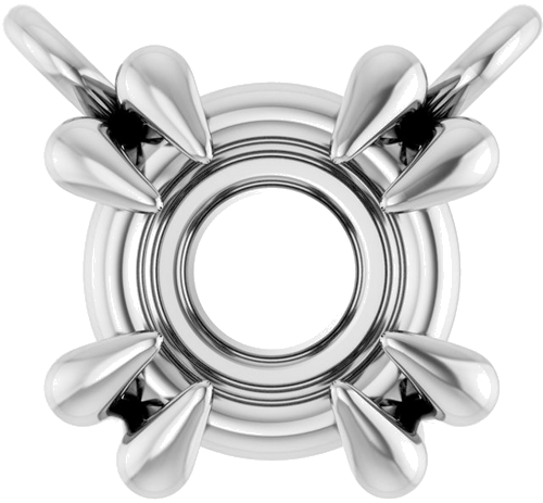 Pakabukas „Round 4-Prong Double-Claw“ 585 Baltojo Aukso Round 4.5mm (1)