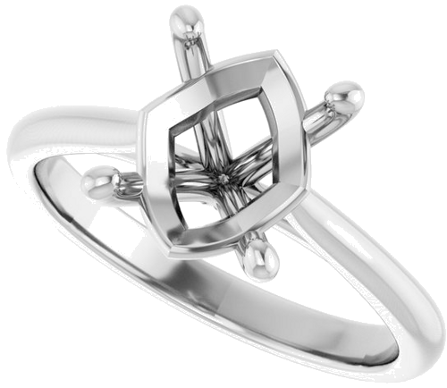 14K White 10x8 mm Oval Solitaire Engagement Ring Mounting (5)