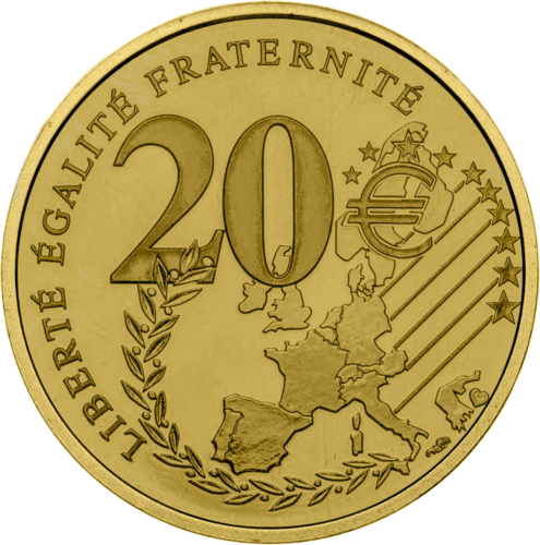 20 eurų Thank You (Ačiū) 2002 Prancūzija auksinė moneta (1)