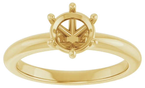 Sužadėtuvių Žiedas 14k yellow gold Round 6.5mm (3)