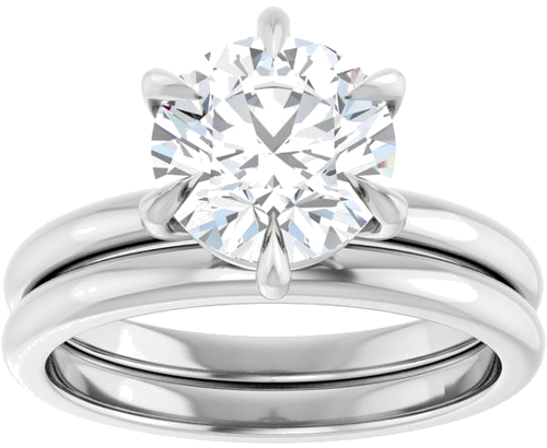 Platinum 8.2 mm Round Solitaire Engagement Ring Mounting (8)