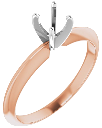 Sužadėtuvių Žiedas „Lightweight Solitaire“ 14k rose/white gold Round 4.2mm x 4.9mm (1)