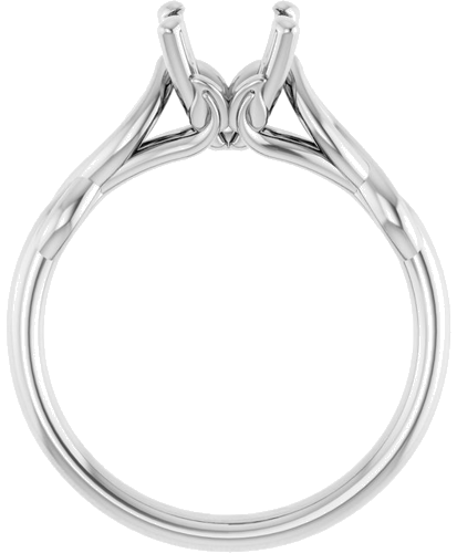 Sužadėtuvių Žiedas „Solitaire Sculptural“ 14k white gold Asscher 6mm (2)