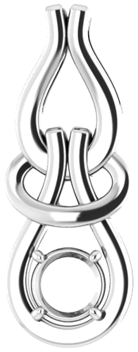 14K White  5.2 mm Round Pendant Mounting (1)