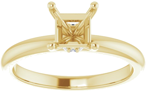 Sužadėtuvių Žiedas „Accented“ 14k yellow gold Square 5mm (3)