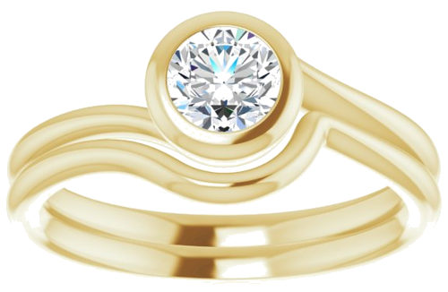 Sužadėtuvių Žiedas „Bezel-Set Solitaire“ 14k yellow gold Round 5.8mm (8)