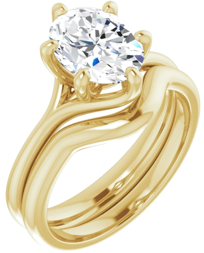 Sužadėtuvių Žiedas „Solitaire“ 14k yellow gold Oval 9mm x 7mm (6)