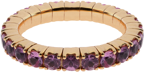 2,60 ct Round-cut F/G-VS/SI rožiniais safyrais inkrustuotas rausvo aukso žiedas (2)