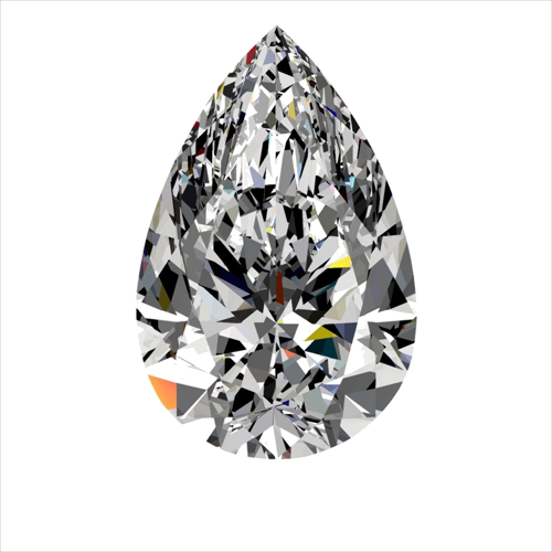 0.3 carat F-SI1 Natūralus Pear Deimantas (1)