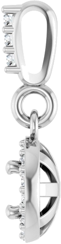 Pakabukas „Halo-Style“ 14k white gold Round 3.5mm (3)