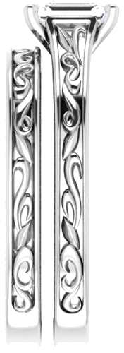 14K White  6x4 mm Emerald Solitaire Engagement Ring Mounting (9)