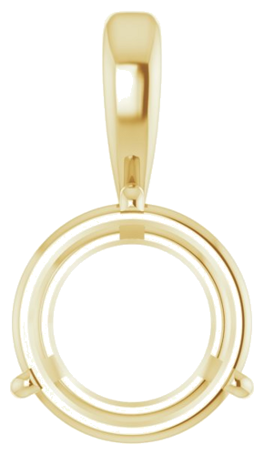 14K Yellow 11 mm Round  3-Prong Pendant Mounting (1)