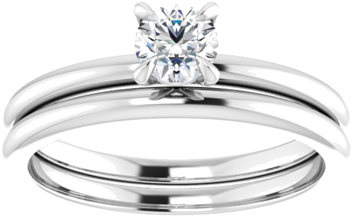 14K White  4.4 mm Round Solitaire Engagement Ring Mounting (8)