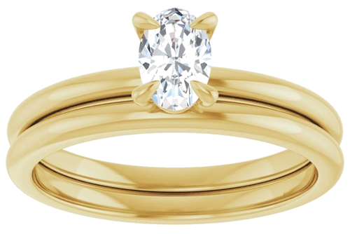 Sužadėtuvių Žiedas „Solitaire“ 10k yellow gold Oval 6mm x 4mm (8)